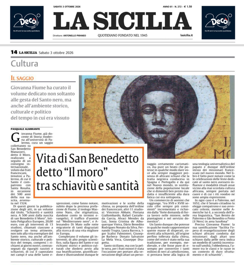 Pasquale Almirante, La Sicilia: San Benedetto il Moro, Giovanna Fiume